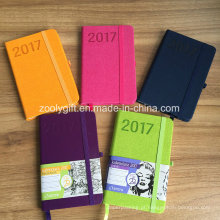 Novo promocional 2017 cor couro pu PU Agenda Agenda Journals Notebook